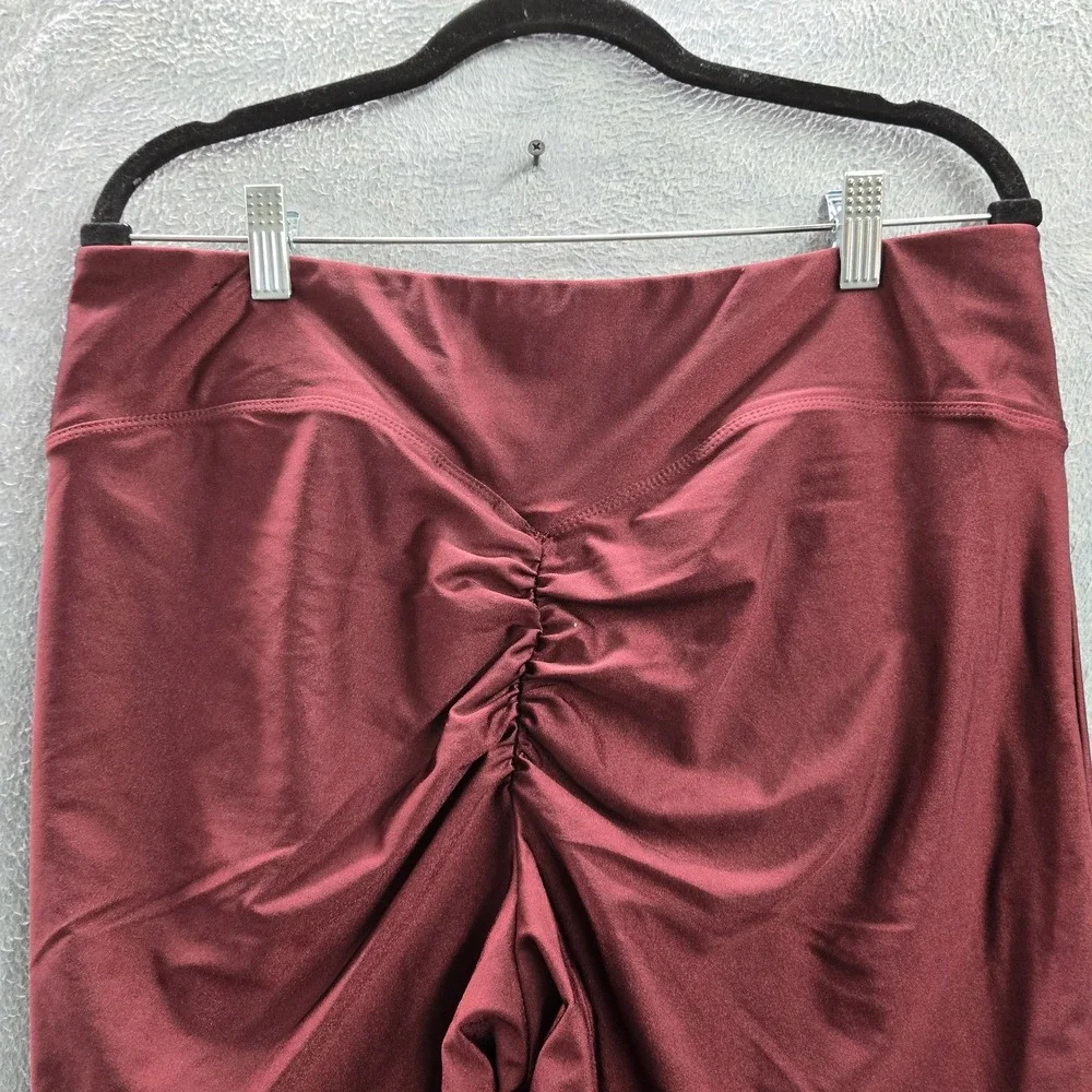 Torrid Women Activewear Pants 2 Red Nylon Spandex Legging Yoga Scrunch‎